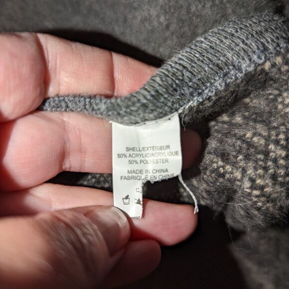 Canadian Oversized Southwestern Grey Warm Bohemian Lagenlook Cape One Size - Picture 5 of 7